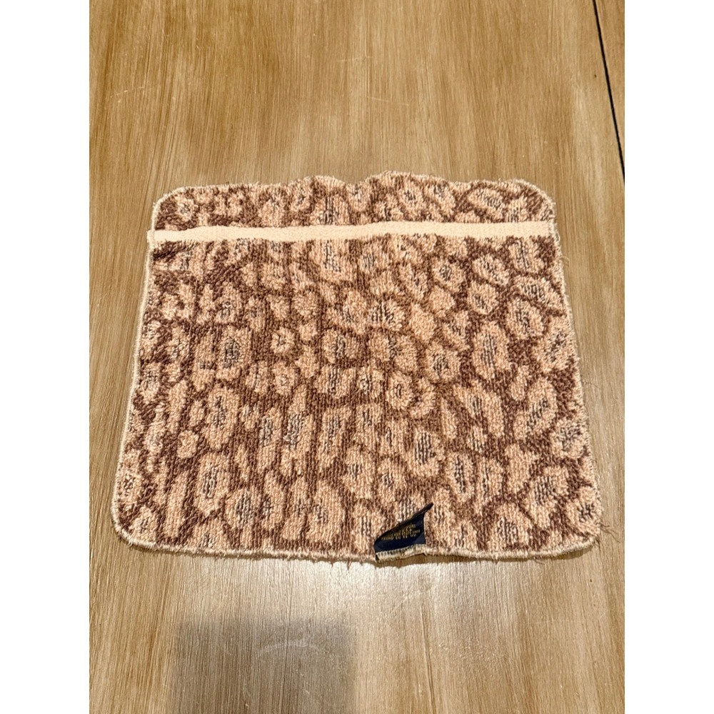 Ralph Lauren Home Leopard Print Washcloth Tan Brown 100% Cotton Made in USA